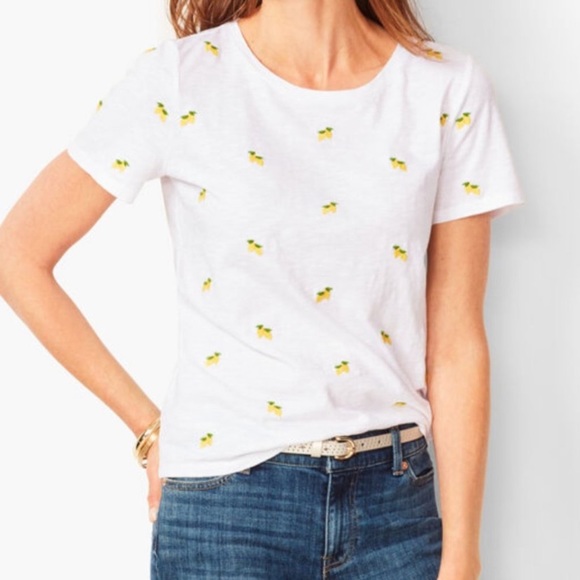 Talbots Embroidered Lemon T-Shirt - Picture 1 of 5